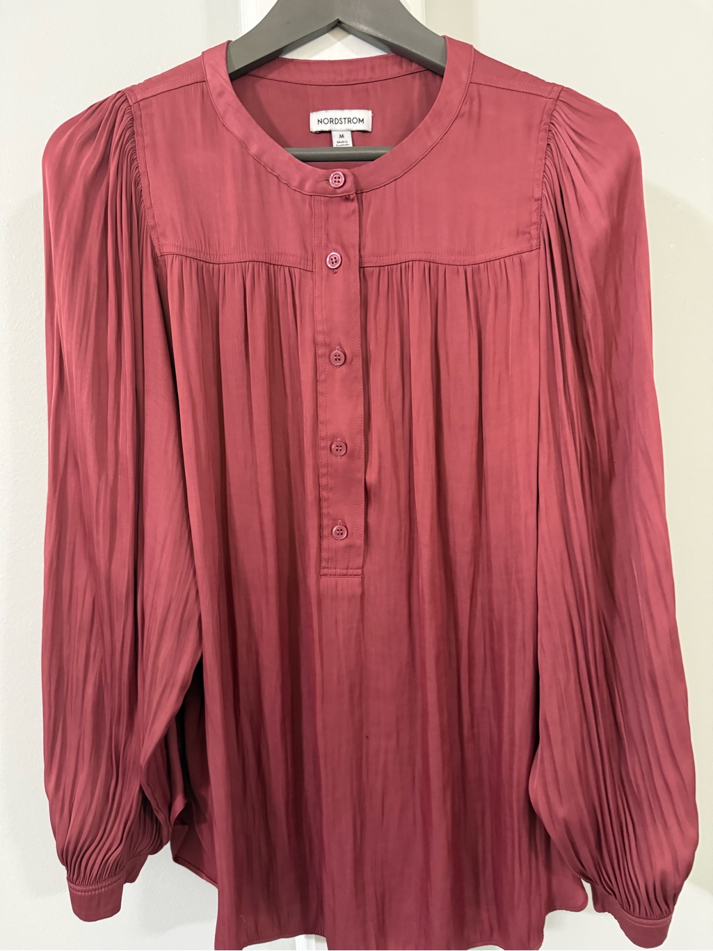 Nordstrom Women’s Rose Mauve Gathered Popover Blouse